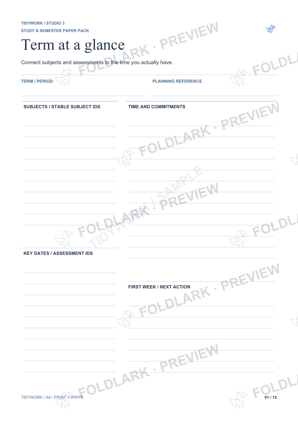 Study & Semester Paper Pack: actual marked preview