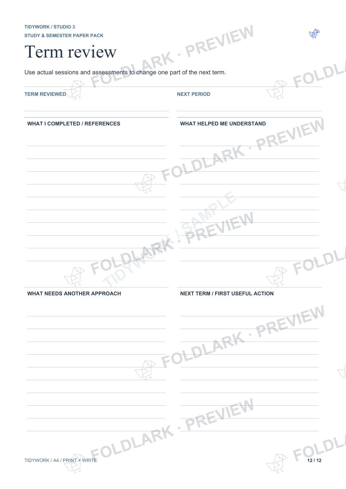 Term review: actual marked preview
