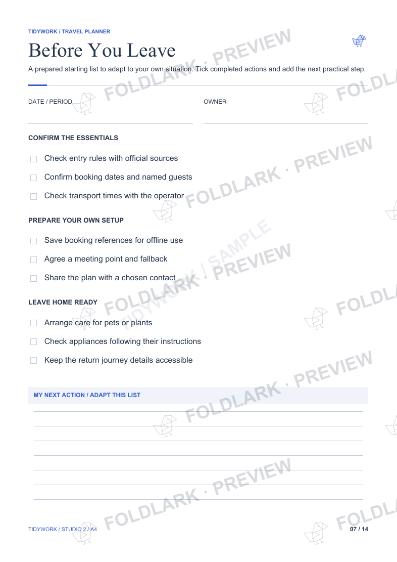Before You Leave: actual marked preview