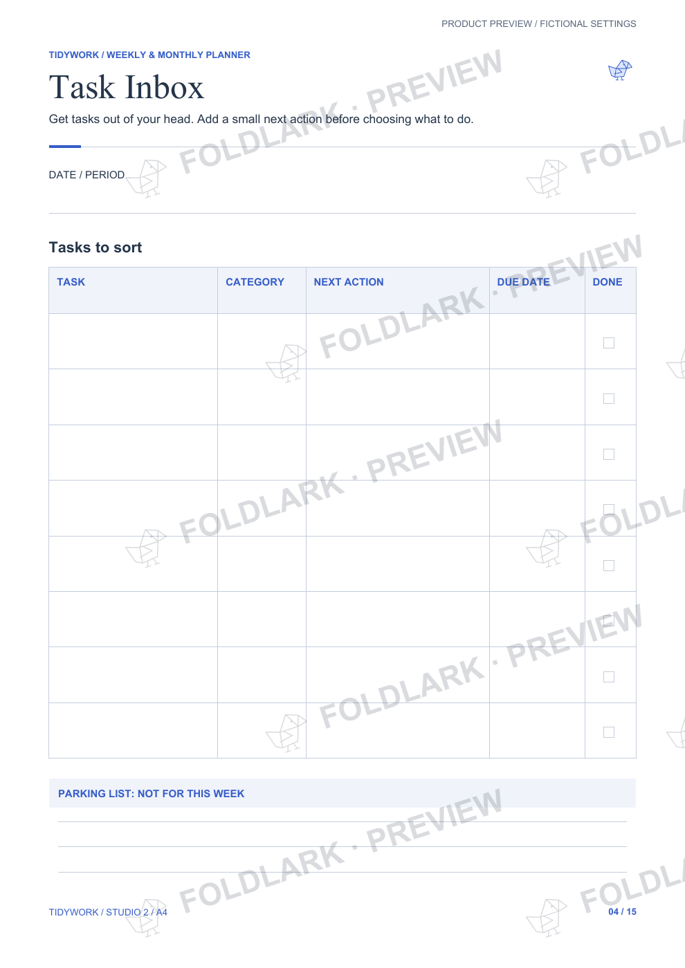 Task Inbox: actual marked preview