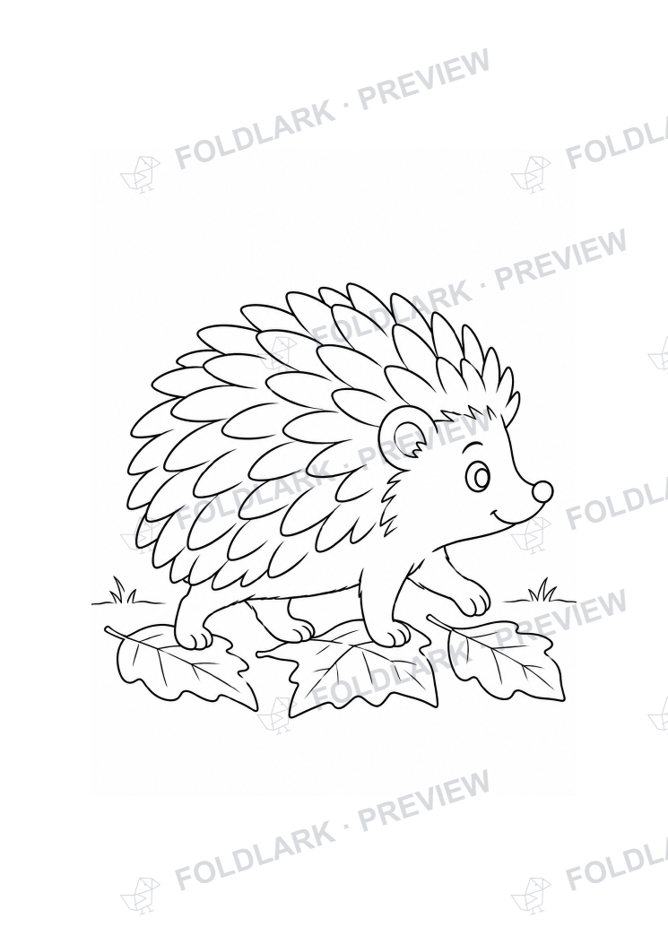 Hedgehog on the Leaf Path — actual protected outline preview