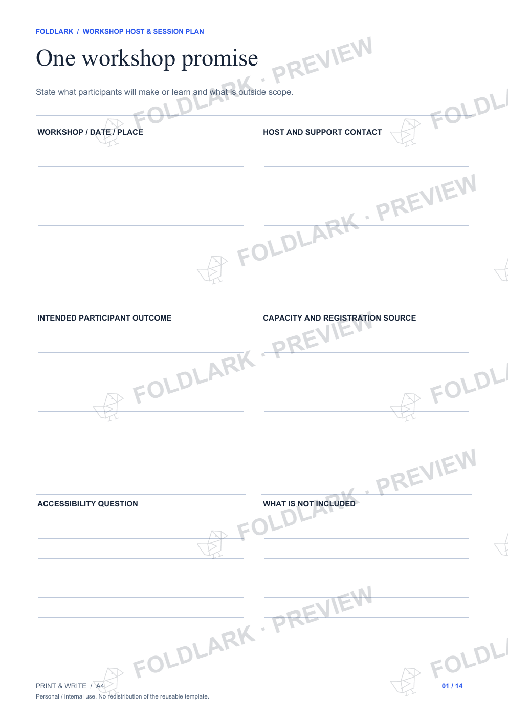 One workshop promise: actual marked preview