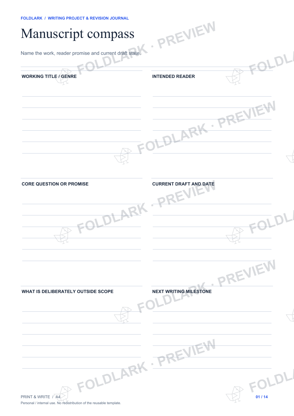 Manuscript compass: actual marked preview